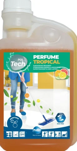 Nettoyant Concentré Parfume tropical Flacon de 1L - Lot de 4 Colis de 6 - Pollet Sa