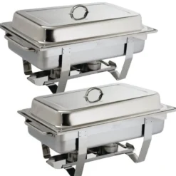 Offre Spéciale Lot de 2 Chafing Dish Milan GN 1/1 avec 72 Capsules de Gel - Olympia