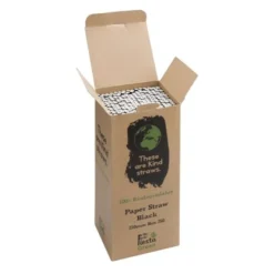 Paille Biodégradable Noire En Papier - Lot de 250 - Fiesta Green
