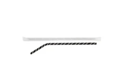 Paille en papier flexible noire et blanche 3 couches emballée individuellement Ø 0,6 x 21 cm - 6000 unités - Betik