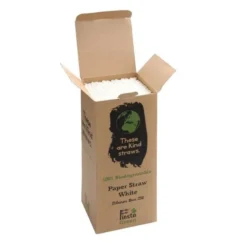 Pailles Biodégradables Blanches en Papier - Lot de 250 - Fiesta Green