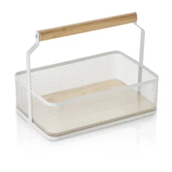 Panier avec anse en Bois blanc L 235 mm l 156 mm H 75 mm - Was Germany