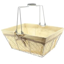 Panier Rectangle Métal & Coton Bocage 38X28 Lot de 20 - Créapak