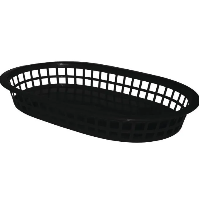 Panière Alimentaire Ovale Noire Polypropylène 275 mm - Lot de 6 - Olympia