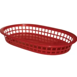 Panière Alimentaire Ovale Polypropylène Rouge - Olympia 40 mm H - Lot de 6