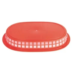 Panière Alimentaire Ovale Polypropylène Rouge - Olympia 40 mm H - Lot de 6