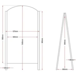 Panneau de trottoir noir structure métallique Olympia - 900 x 600 mm