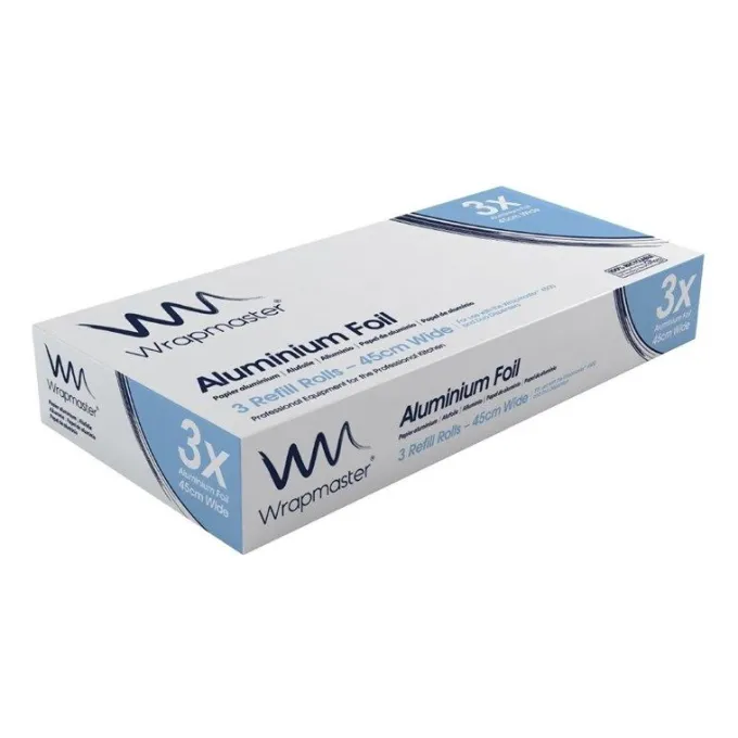Papier aluminium 90 m x 45 cm avec distributeur MM802 - Wrapmaster - Boite de 3