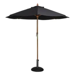 Parasol de Terrasse de 2,5 m à Poulie Professionnel Noir - Bolero