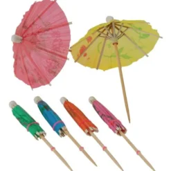 Parasols en papier différentes couleurs pour cocktails professionnels Lot de 144