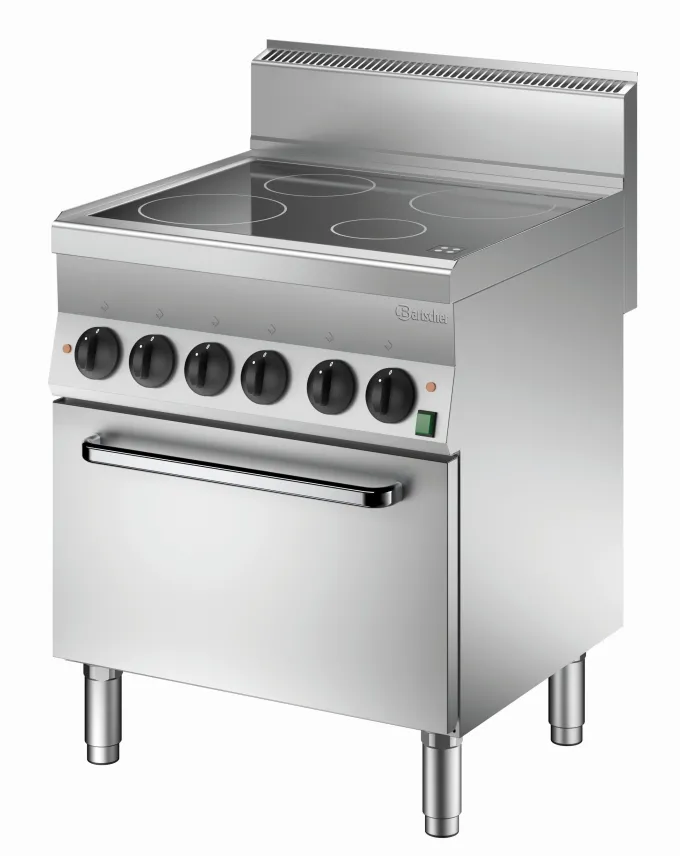 Piano de cuisson vitrocéramique 4 zones radiantes 12,2 kW - four électrique GN 1/1 4,2 kW - Bartscher
