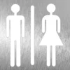 Pictogramme en Acier Inoxydable "Toilette unisexe" - Fricosmos