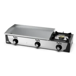 Plancha gaz L 1130 mm - Acier rectifié 15 mm + réchaud - HR Fainca