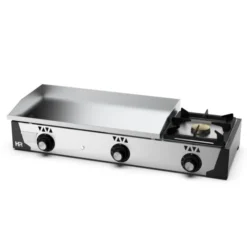 Plancha gaz 15 mm - Revêtement chrome + réchaud - L 1130mm - HR Fainca