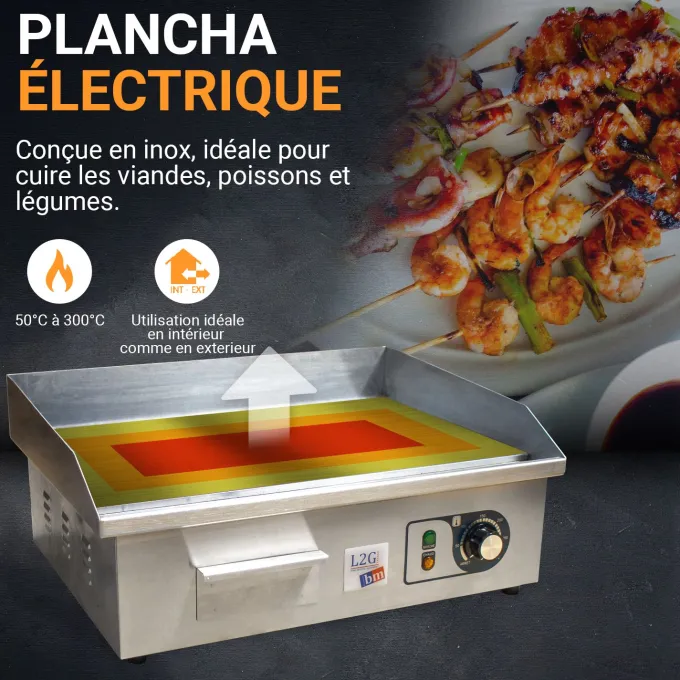 Plancha à snacker électrique Dessus Inox - L2G