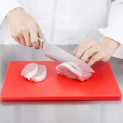 Planche à découper polyéthylène rouge 229 x 305 - Hygiplas