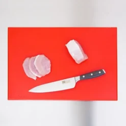 Planche à découper rouge 450 x 300 x 12 mm haute densité - Hygiplas
