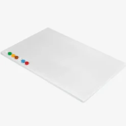Planche à découper 600 x 400 avec 6 pastilles de couleurs HACCP - blanche - Gilac