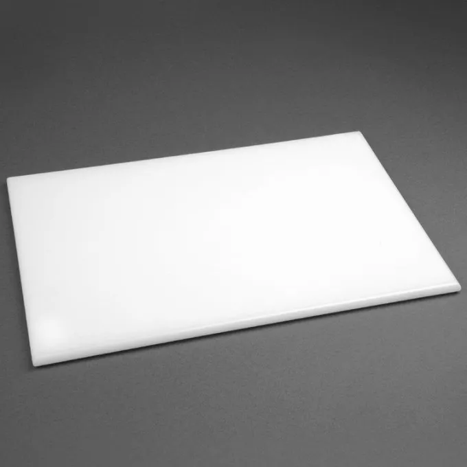 Planche à découper 46 x 30,5 x 1,3 cm blanche anti-bactérienne, haute densité - Hygiplas