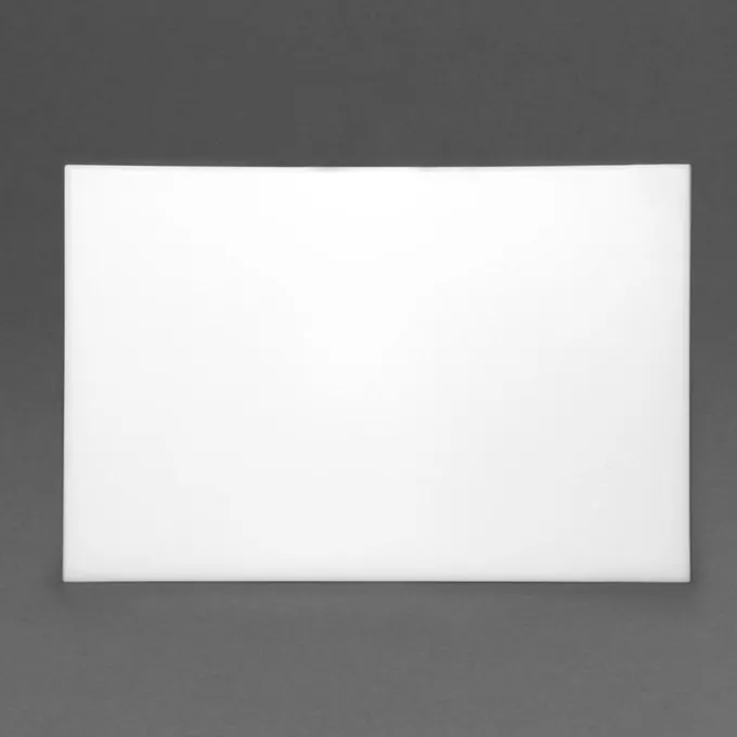 Planche à découper 46 x 30,5 x 1,3 cm blanche anti-bactérienne, haute densité - Hygiplas