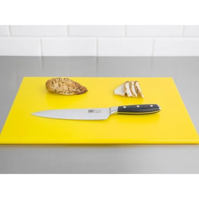 Planche à découper 600 x 450 x 12 mm jaune haute densité - Hygiplas