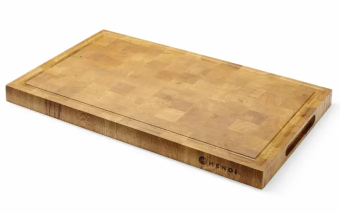 Planche de présentation en chêne, bois de bout, 530x325x(H)35mm - Hendi