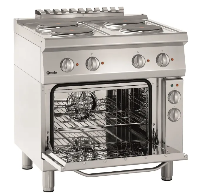 Plan de cuisson Électrique à 4 Plaques Rondes avec Four Électrique GN 1/1 - Bartscher