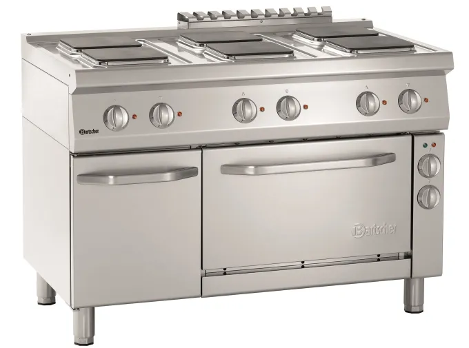 Plan de cuisson Électrique 6 Plaques Carrées avec Four Électrique GN 1/1 - Bartscher
