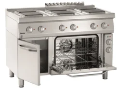 Plan de cuisson Électrique 6 Plaques Carrées avec Four Électrique GN 1/1 - Bartscher