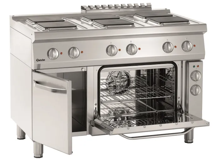 Plan de cuisson Électrique 6 Plaques Carrées avec Four Électrique GN 1/1 - Bartscher