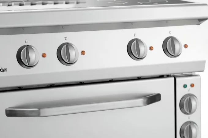 Plan de cuisson vitrocéramique 4 zones radiantes - four électrique GN 1/1 - Bartscher