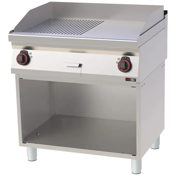 Plaque de cuisson 80x51 électrique chromée combinée avec soubassement 400 V FTHRC 70/80 E - Redfox