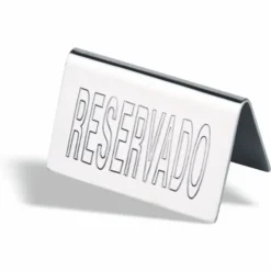 Plaque de Table Reservado en Inox 5 x 10 cm - Pujadas