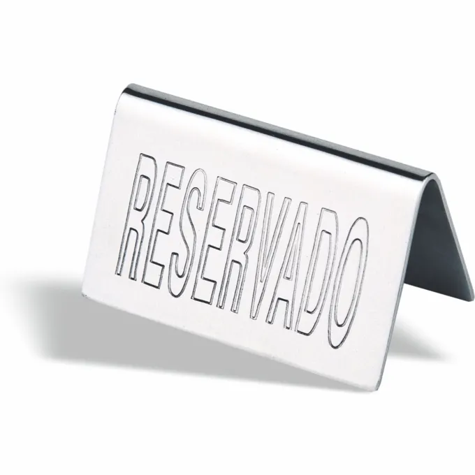 Plaque de Table Reservado en Inox 5 x 10 cm - Pujadas
