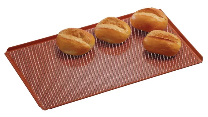Plaque Perforée Revêtement Silicone GN 1/1 Côtés Relevés - Bartscher
