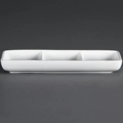 Plat à 3 Compartiments Blanc - Boite de 12 - Olympia