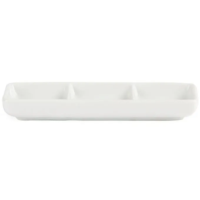 Plat à 3 Compartiments Blanc - Boite de 12 - Olympia