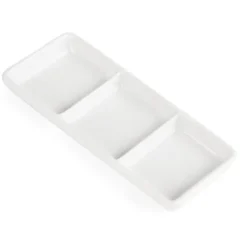 Plat à 3 Compartiments Blanc - Boite de 12 - Olympia