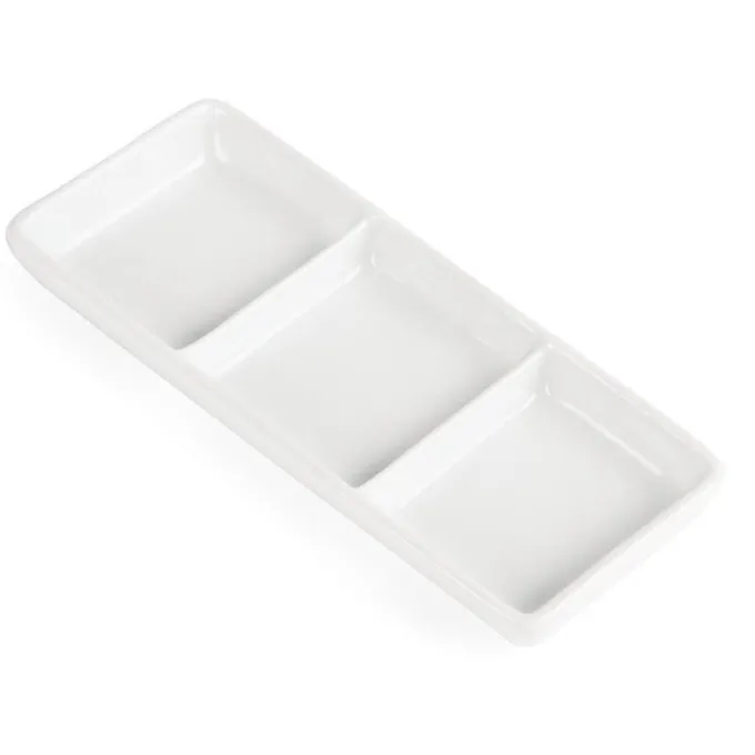 Plat à 3 Compartiments Blanc - Boite de 12 - Olympia
