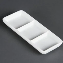 Plat à 3 Compartiments Blanc - Boite de 12 - Olympia