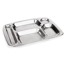 Plateau a compartiments en Acier au nickel-chrome L 365 mm l 265 mm - Lot de 6 - Was Germany
