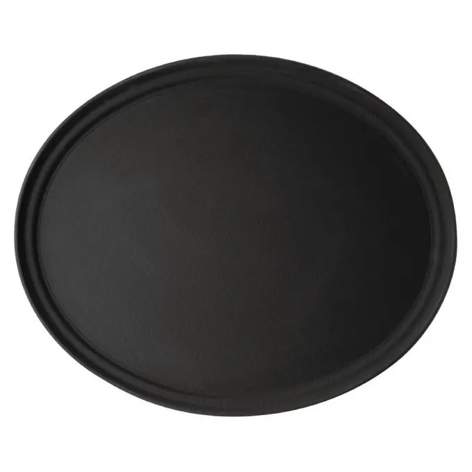 Plateau de Service Antidérapant Oval Noir 600 mm Camtread - Cambro