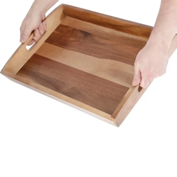 Plateau de service en acacia 510 x 350 x 70 mm - Olympia