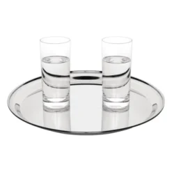 Plateau de service en inox rond - Olympia 355 mm