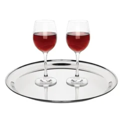 Plateau de service en inox rond - Olympia 355 mm