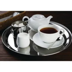Plateau de service en inox rond - Olympia 355 mm