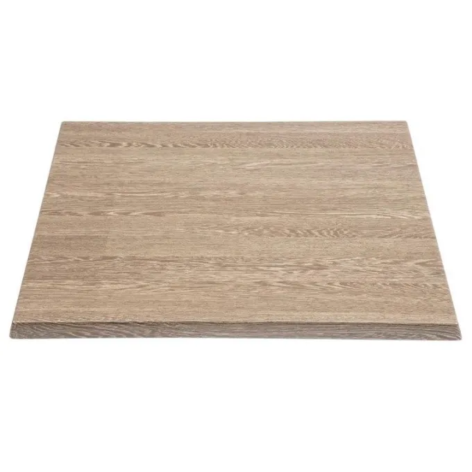 Plateau de Table Bar Restaurant Carré 700 mm - Effet Bois Vieilli - Bolero