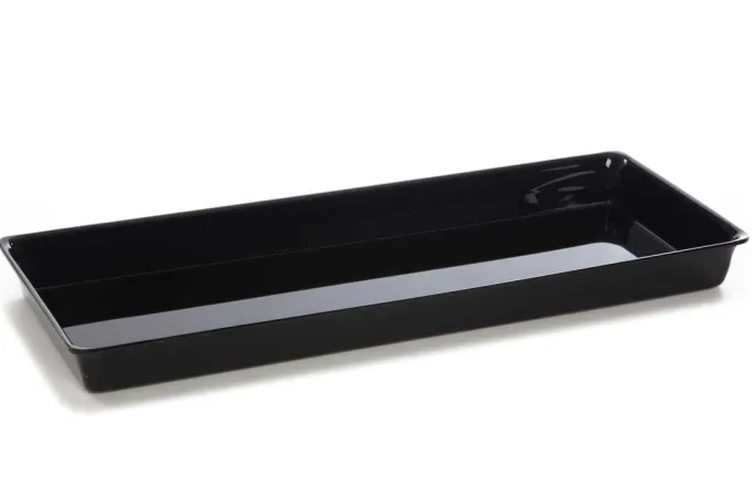 Plateau en Plexiglas gastronorme GN 2/5 530x210x40mm Noir - Matériel CHR Pro