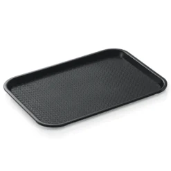 Plateau en Polypropylène Noir pour Restauration Rapide 353 x 275 mm - Lot de 24 - Was Germany