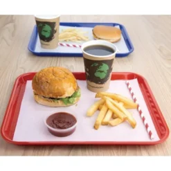 Plateau Fast Food en Plastique Rouge 345x265mm - Kristallon